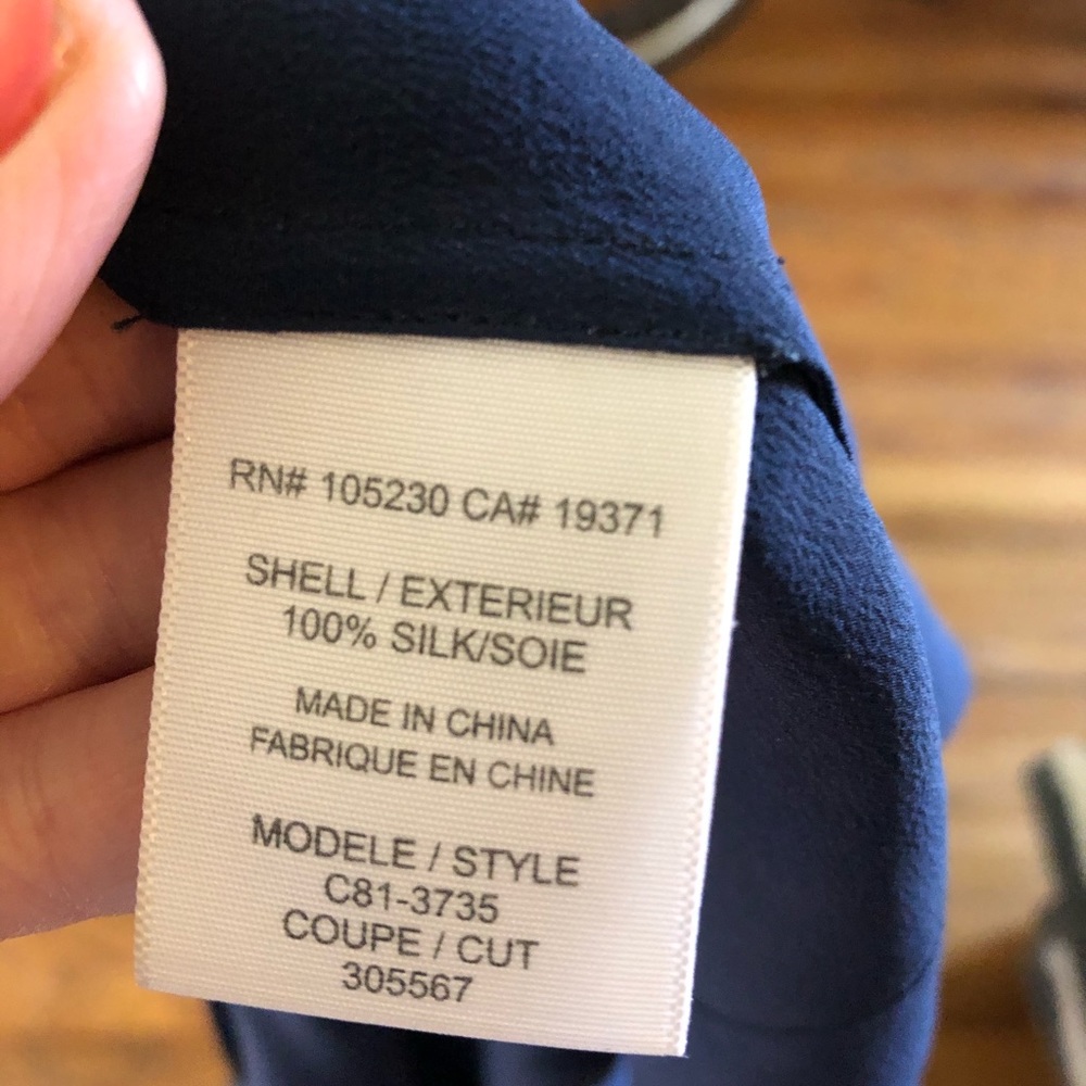 Joie navy blue silk ruffle dress size small - Picture 7 of 7